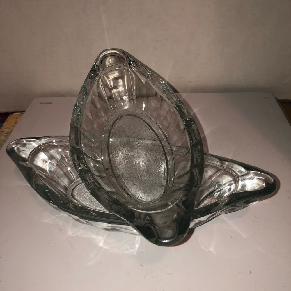 Elegant Clear Glass Libby’s banana split dishes, also use for corn on the cob.